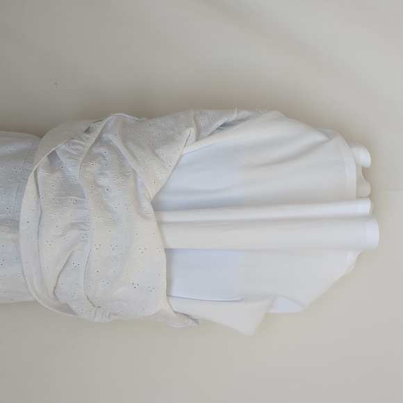 LOFT | White Eyelet Flounce Double V Dress, - Picture 15 of 15